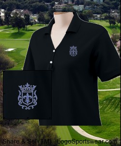 KINGWEAR BLACK Polo Pima Pique Short-Sleeve Y-Collar Ladies Design Zoom
